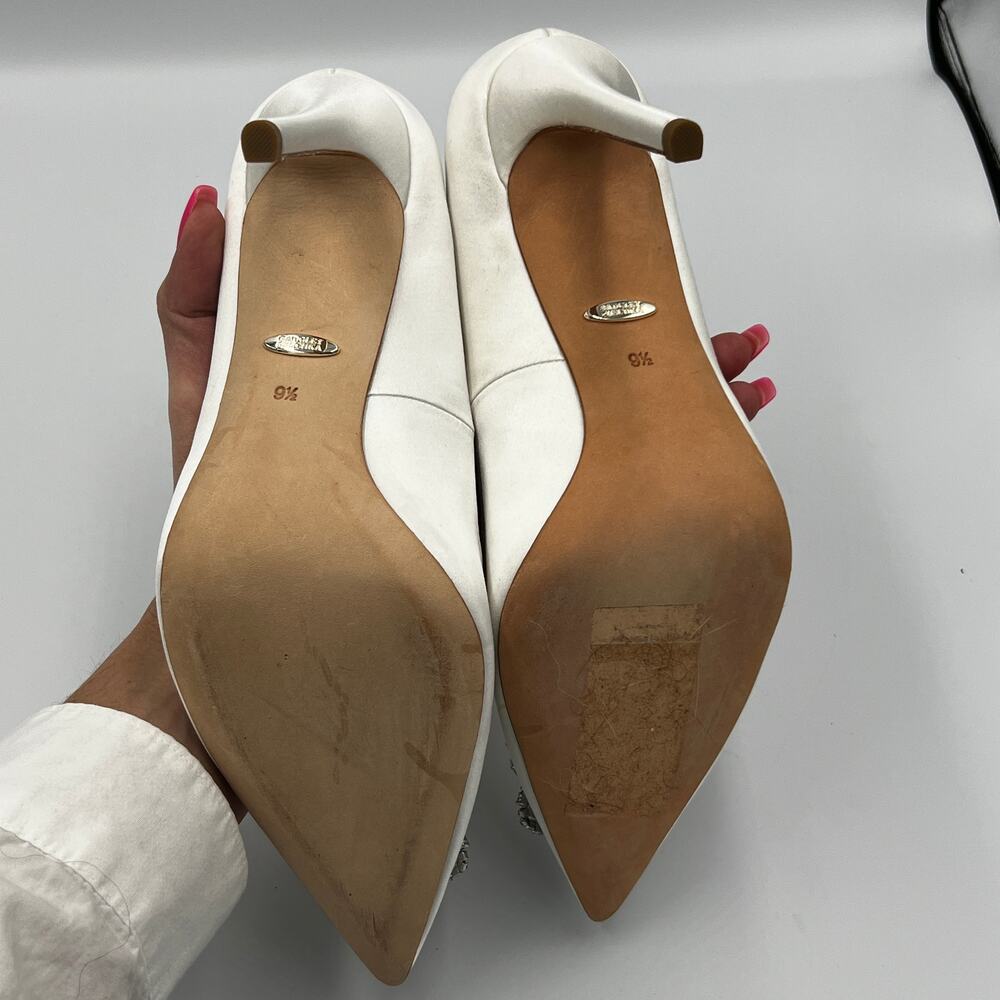 Badgley Mischka Cher Crystal Embellished Heel Pumps Ivory Women's Size 9.5 - Picture 5 of 6
